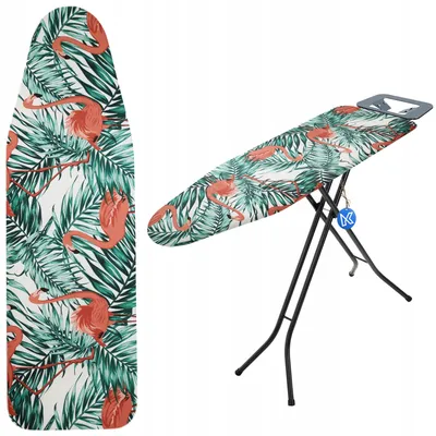 Produktbild von KADAX Brettbezug 148 x 52 cm zum Bügeln, dehnbare Rückseite, Flamingos
