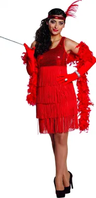 Produktbild von Charleston Girl 20er Jahre Kleid Kostüm Karneval rot 42