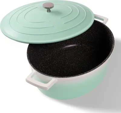 Produktbild von STONELINE® Cocotte Bräter Oval 32x25 cm Mint | mit Deckel