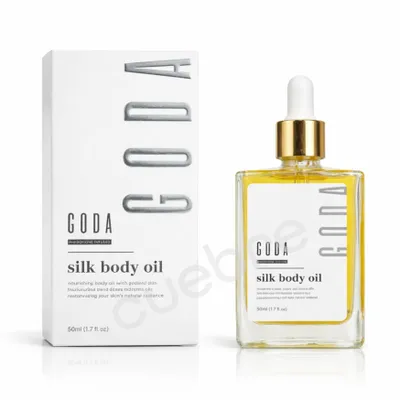 Produktbild von GODA Silk Body Oil 50 ml – s Körperöl mit Jojoba, Argan und Mandelöl für weiche Haut, intensive Feuchtigkeit und natürlichen Glow Effekt