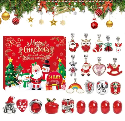 Obrázek produktu pro Šperky Vánoční Adventní Kalendář s Náramkem DIY Nastavitelný