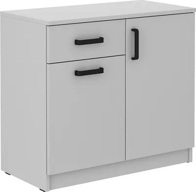 Produktbild von Masseno Kommode MALTESA 80 cm Sideboard mit 1 Schubladen und 2 Türen für Wohnzimmer Schlafzimmer Modern 80x41x73 cm Grau / Grau