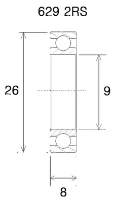 Zdjęcie produktu dla Łożysko B3 9X26X8MM