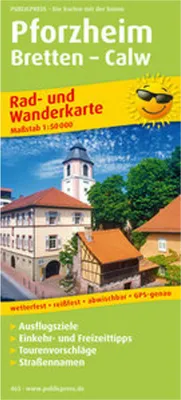 Obrázok produktu pre Cyklistická a turistická mapa Pforzheim - Bretten - Calw 1 : 50 000