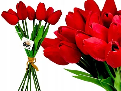 Produktbild von Griny Schaumstoff-Tulpen Künstliche Blumen Lebensecht 9 Stück