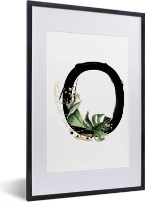 Produktbild von MuchoWow® MuchoWow® Gerahmtes Poster Dschungel - Alphabet - Buchstabe O 40x60 cm - Poster mit zchwarzem Bilderrahmen - Poster in Rahmen