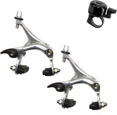 Immagine prodotto di Bicicletta da corsa Freno da corsa Set di freni a corona in argento incl. 1 x campanello da bicicletta