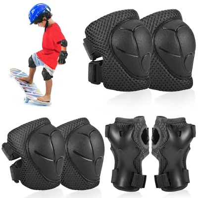 Produktbild von Schutzset Rollschuhe Knieschoner Handgelenkschoner Ellenbogenschoner - 6-teilig - Hellblau - Für Kinder von 3 bis 8 Jahren