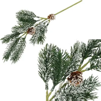 Immagine prodotto di Ramoscello di abete con pigne 34 cm, decorazione natalizia