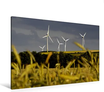Produktbild von Calvendo  Textil-Leinwand 120 cm x 80 cm quer Landschaft mit Windkraftanlagen, Berg Martina; 7381043