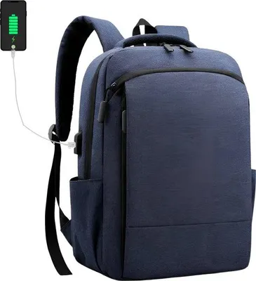 Image de CarryQuest® - Sac à dos pour ordinateur portable - Nylon - Compartiment pour ordinateur portable de 15,6 pouces - Bleu