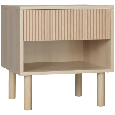 Produktbild von HOMCOM Nachttisch, Nachttisch mit Schublade und Nische, skandinavischer Stil, 47 x 47 x 50 cm, Naturholz