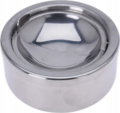 Produktbild von Geschlossener Metallaschenbecher, Edelstahl, 11 cm