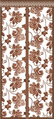 Zdjęcie produktu dla INF Zasłona magnetyczna na drzwi z haftowanym wzorem piwonii, kolor kawowy, 70 x 200 cm