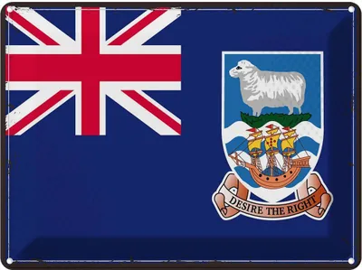 Produktbild von vianmo Blechschild 30x40 cm FalklanSteckanschlussln Retro Flagge Fahne Wappen