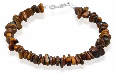 Image de Bracelet pour homme en argent sterling 925 avec œil de tigre