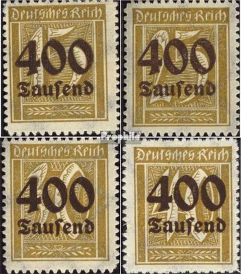 Produktbild von Briefmarken Deutsches Reich 1923 Mi 297-300 (kompl.Ausg.) gestempelt Hochinflation/Ziffernzeichnung mit Aufdruck