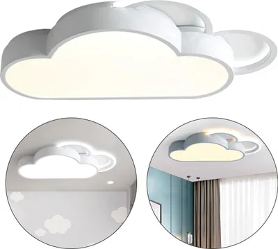 Produktbild von 42W Deckenleuchten, Kinderzimmer LED Wolkenlampe, 3000–6500K, stufenlos dimmbar, energiesparend, weich blendfrei, 55×25cm