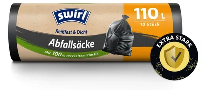Immagine prodotto di Sacchi per rifiuti Swirl, capacità 110 litri (confezione da 4 sacchi da 8), sacchi per rifiuti senza chiusura, particolarmente resistenti
