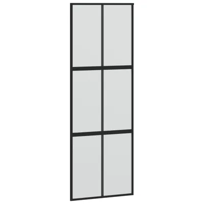 Produktbild von Schiebetür Schwarz 76x205 cm Hartglas und Aluminium
