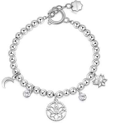 Produktbild von Steel beaded bracelet with Chakra BHKB115 pendants