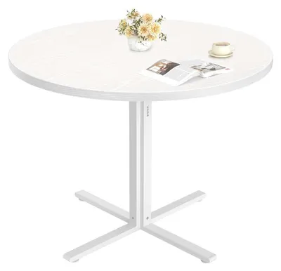 Immagine prodotto di Tavolo rotondo da pranzo - tavolo da cucina - bianco - struttura robusta - diametro 80 x 74,8 cm