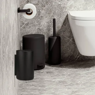 Produktbild von Zone Denmark Toilettenpapier Aufbewahrung hängend Wandmontage Design schwarz für 2 Rollen