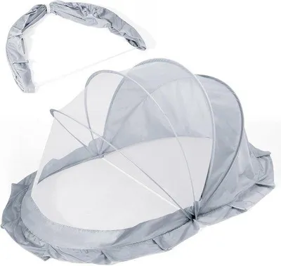 Productafbeelding van Famanu Opvouwbare muggenbescherming voor baby's, elegante grijze kleur, met UV-bescherming