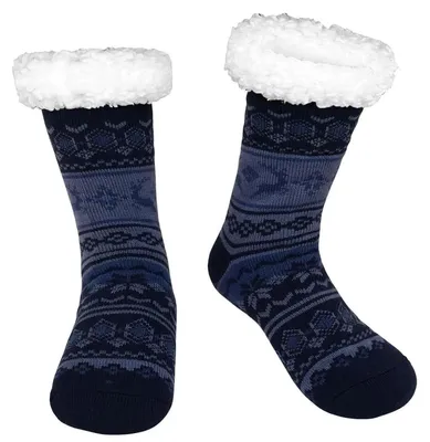 Produktbild von Herren Kuschelsocken Warm Dick Rutschfest 1 Paar Blau 39-45