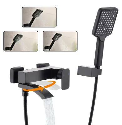 Produktbild von Badewannenarmatur mit Handdusche - Wasserfallfunktion - 3 Einstellungen