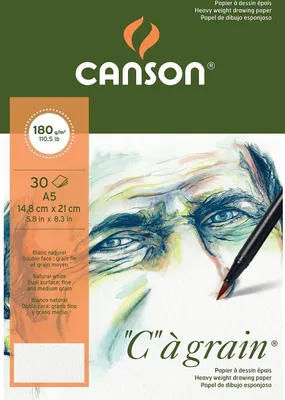 Obrázek produktu pro CANSON C400060609 Kreslicí papír CANSON "C" à grain, DIN A5, 180 g/m2