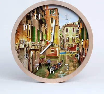 Produktbild von Holzuhr 20fi cm wanduhr - Stadt Venedig Boot