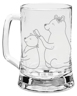 Produktbild von Mr. & Mrs. Panda Seidel Bär Kind - Transparent - Geschenk, Muttertag, Humpen, Bierkrug Glas, Familie, Mutter, Glaskrug, Krug, Bären