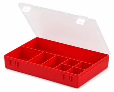 Immagine prodotto di hünersdorff 611700 Sortimentskasten 8 Fächer rot