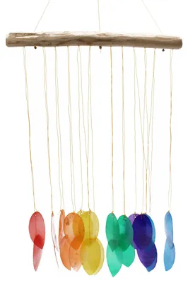 Imagen del producto de Carrillon de Madera - Hojas Grandes Arco Iris