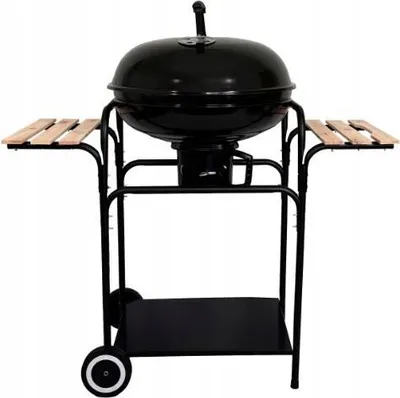Zdjęcie produktu dla Grill ogrodowy węglowy z półkami na kółkach popielnik