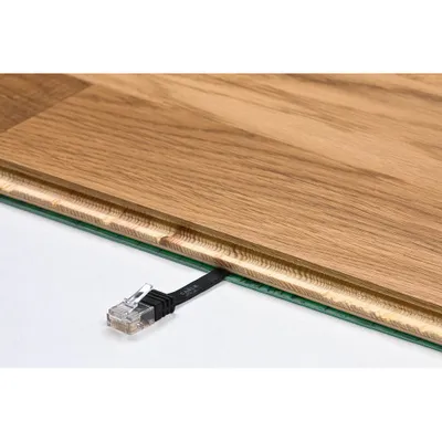 Produktbild von Goobay CAT 6 Flach-Patchkabel, U/UTP, Schwarz, 15 m, Kupfermaterial