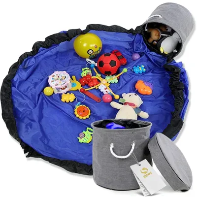Produktbild von Sigos Spielzeugkorb mit Spielmatte 2-in-1 für Kinder