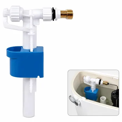 Produktbild von WC Füllventil Universal für Spülkasten, Toiletten Füllventil mit Messing Anschluss G3/8 G1/2, höhenverstellbares Schwimmerventil als Ersatzteil