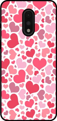 Immagine prodotto di Smartphonica Custodia per telefono adatta a OnePlus 7 con stampa di cuori - Custodia Backcover in TPU con design a cuori - Custodia per bambini con design a cuori
