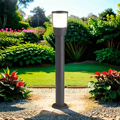 Produktbild von Stehlampe außen Aluminium E27 IP44 90 cm hoch Anthrazit Weiß Modern