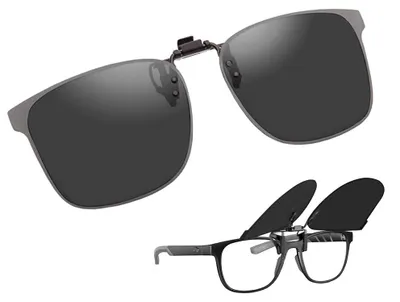 Produktbild von Clip-on Sonnenbrille polarisiert, UV400, Aufsatz für Brillenträger, Flip-up, ein Stück