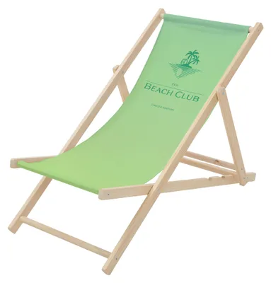 Produktbild von ECD Germany Liegestuhl klappbar Beach Club Grün aus Holz Sonnenliege, mit 3-Fach verstellbarer Rückenlehne Strandliege für Garten Balkon Terrasse