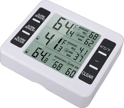 Zdjęcie produktu dla Wewnętrzny termometr zewnętrzny Cyfrowy higrometr Termometr Bezprzewodowy miernik temperatury i wilgotności z 2 czujnikami