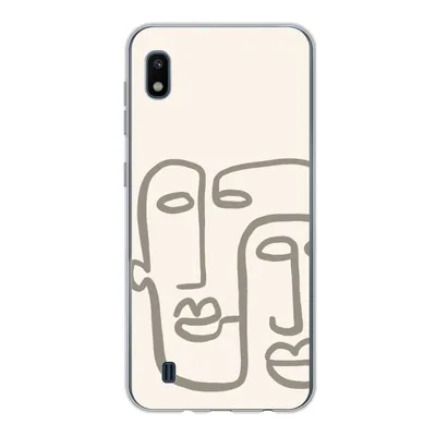 Produktbild von MuchoWow® Handyhülle Schutzhülle Hülle für Samsung Galaxy A10 Gesicht - Abstrakt - Strichzeichnung Silikon Softcase Handy Hülle - Schutzhülle