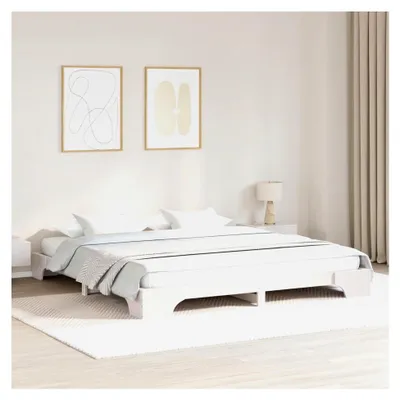 Produktbild von Bettgestell aus weißem Holz 180x200 cm