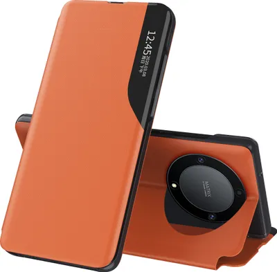 Produktbild von Hülle für Honor X9A / Magic 5 Lite, Smart View Fenster Flip Stand Cover Kunstleder Schutzhülle für Honor X9A / Magic 5 Lite Orange
