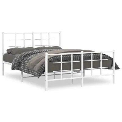 Obrázok produktu pre vidaXL Posteľná posteľ s čelom a nohami kovová biela 140x200 cm