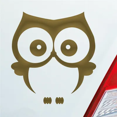 Produktbild von Auto Aufkleber Eule Owl Vogel Bird Uhu süß Tier Musik 10x11 cm Gold Sticker Heckscheibenaufkleber