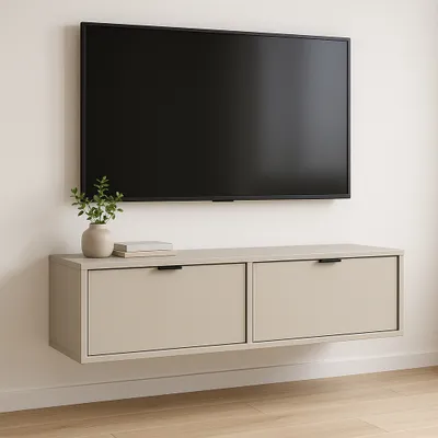 Produktbild von WENA TV Schrank Aura, Kaschmir, mit Metallgriffen, 140 cm breit